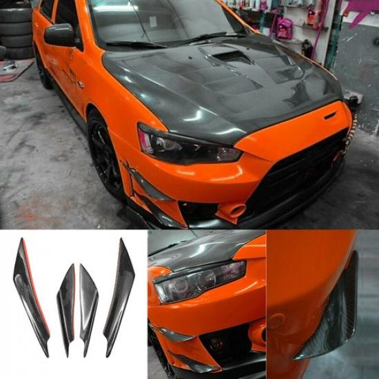 Glossy Fiber Carbon Car Bumper Fin Canard Splitter Diffuser Valence Spoiler Lip