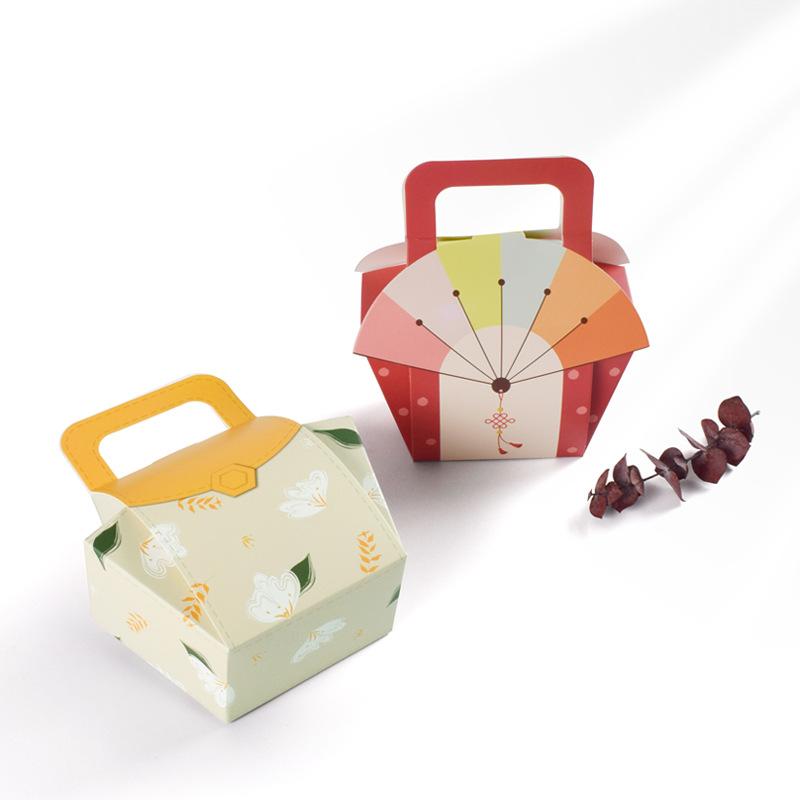 12pcs Simple Hand-held Packaging Box, Colorful Biscuit Candy Box