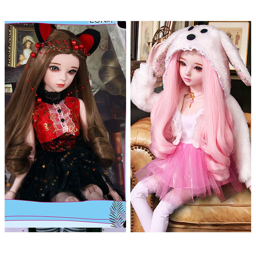 WANDIC Doll Wig Doll Hair Wigs for Doll Making and 10 Wigs Light Hair, Heat-Resistant Crafts, (10 Colors)