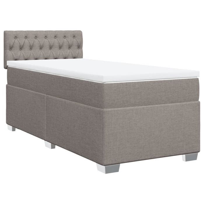 VidaXL Sommier à lattes de lit avec matelas Taupe 90x200 cm Tissu 3285782