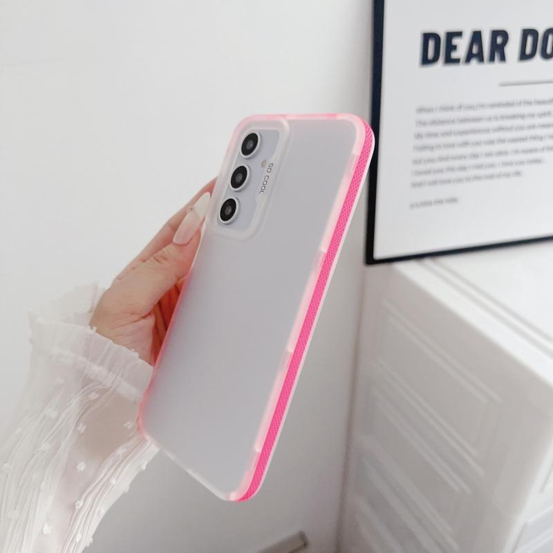 Módní Průhledné Matné Jednobarevné Pouzdro pro Samsung S24 Ultra Plus S23 S21 Fe A55 A35 A34 A25 A15 A14 5g Měkké TPU Vše Zahrnující Nárazuvzdorný Kryt