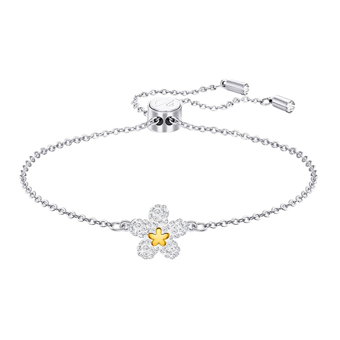 

Swarovski Tough Cute Flower Adjustable Silver Bracelet Women bracelets 5397483 White,F