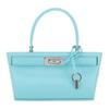 Lee Radziwill Belt Closure Adjustable Detachable Shoulder Strap Calfskin Suede Trim Cat Eye Bag Shoulder Crossbody Handbag 143617-400