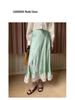 Interpret Beauty Elegant French Satin Midi Skirt for Women - Spring 2025 Collection C3582