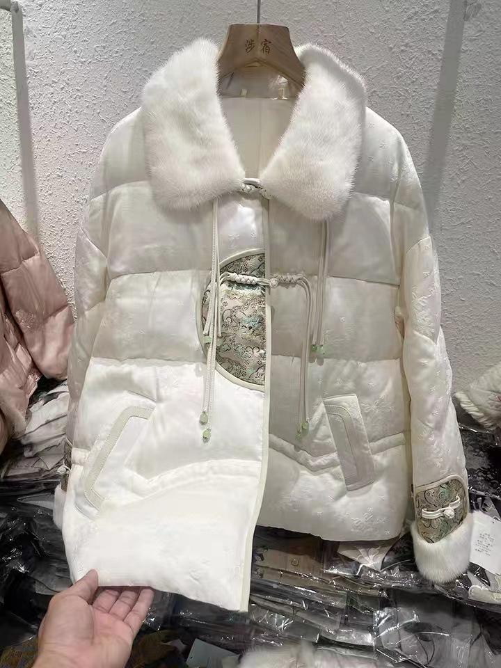 

Зимняя новая куртка-пуховик с воротником из норковой шерсти, женская куртка-пуховик из белого утиного пуха высшего качества от Tide XL(125-150)