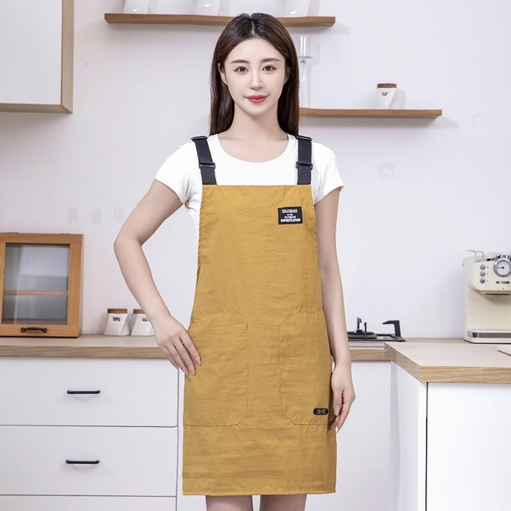 Polyester Cleaning Apron 2 Pockets Work Clothes New Cafe Shop Overalls Kitchen Supplies