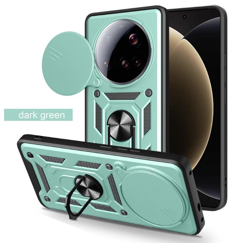 

Ударопрочный защитный чехол для Xiaomi 15 Ultra, защитный чехол для объектива, магнитное кольцо, подставка, держатель, чехол для телефона Xiaomi 14 Ultra for xiaomi 15 ultra зелёный