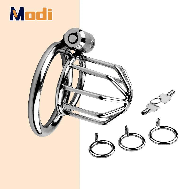 MoDi Men's Metal Chastity Lock Bound To Prevent Cheating Penis Cage Wear It Outside Cock Cage Chastity Device for Men Adult Supplies