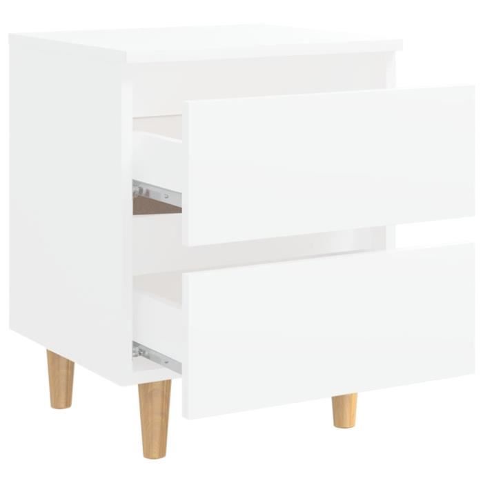VidaXL Bedside Tables with Pine Legs 2 Pcs White 40x35x50 Cm 805852
