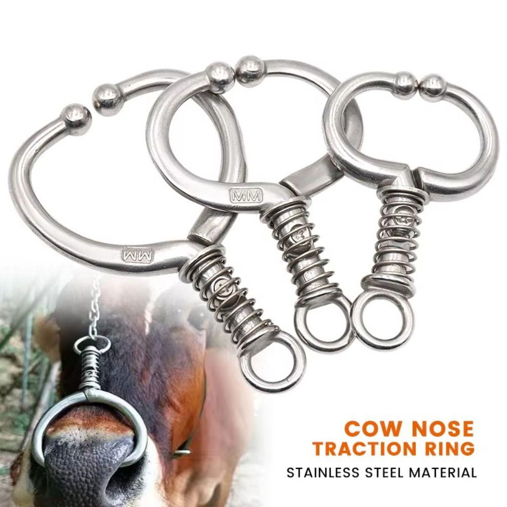 Anello nasale anti-ruggine per bovini Pinze nasali per bestiame a molla Pinza nasale per toro Trazione