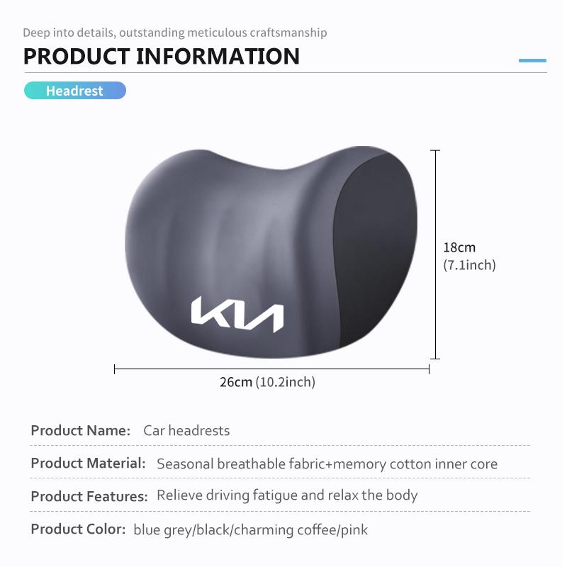 BBEI1 Car Headrest Waist Rest Headrest Neck Support Seat Lumbar Cushion Accessories For KIA Stinger Optima Cerato Soul Venga Forte