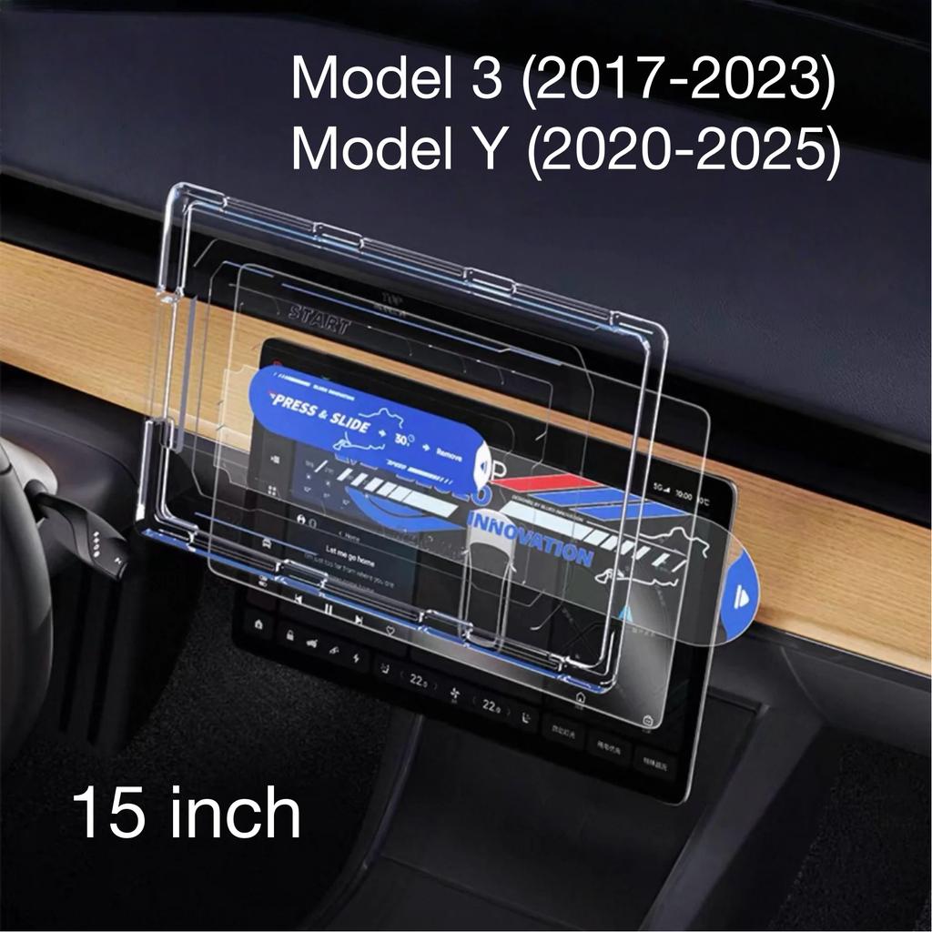Tempered Glass Film For Tesla Model Y Juniper Accessories 2026 and Model 3 Highland Full Coverage Anti-Fingerprint