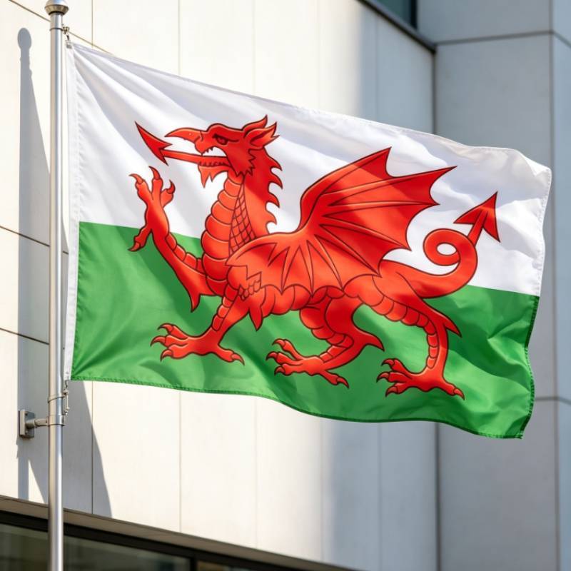 Welsh And Uk Flag Polyester Outdoor Indoor Garden Patriotic Banner For Home Decorations