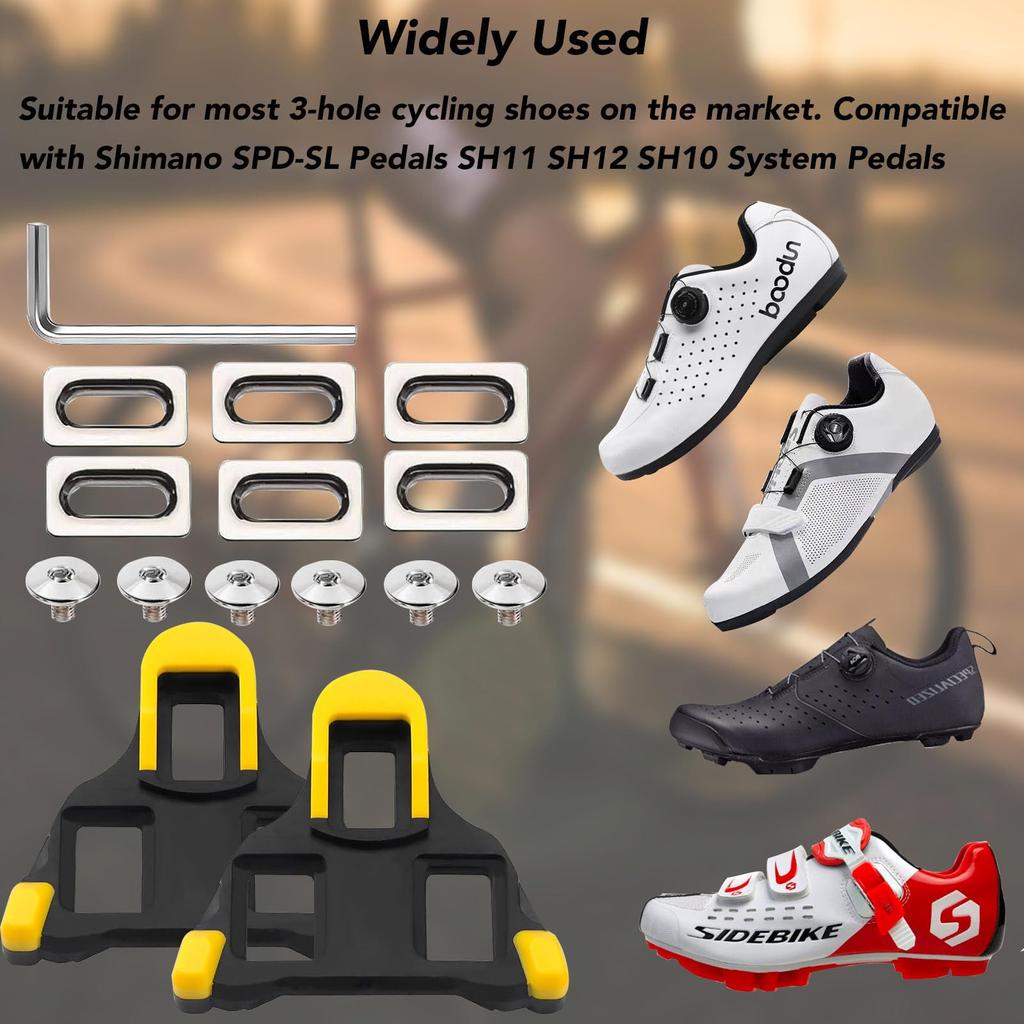 SEPSCO Bicycle SPD Cleats, Cleat Set Compatible with Shimano SPD-SL