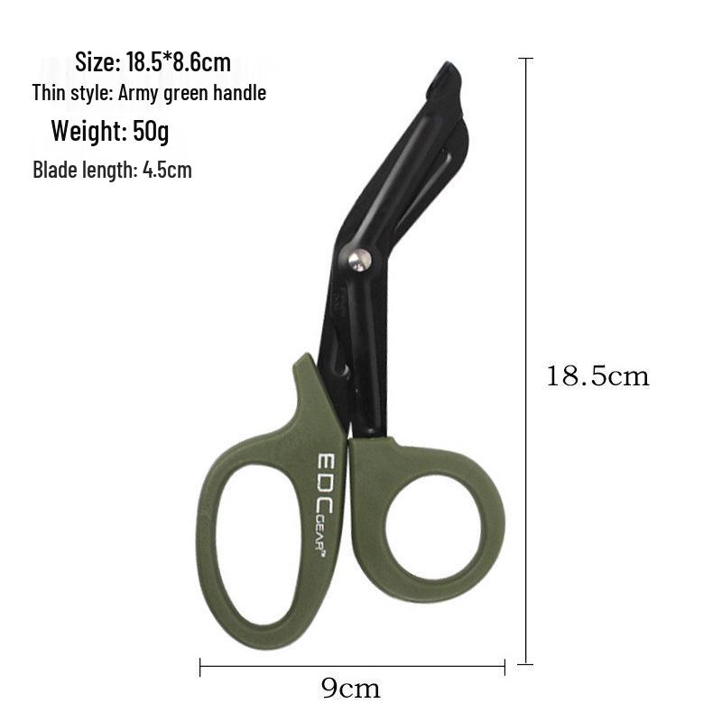 Stainless Steel Outdoor EDC Military-Grade Scissors: Bent Tip, Medical, Bandage, Tape & Cloth Cutting