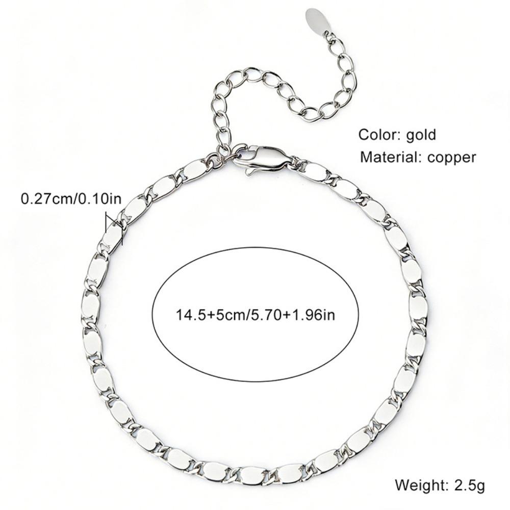 European and American Golden Temperament Bracelet Women's Fashion Simple Paperclip Metal Chain Hand Jewelry