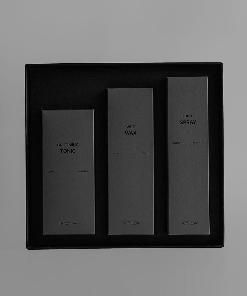 [SET] Men's Hair Styling Gift Set (Grooming Tonic + Wet Wax + Spray)