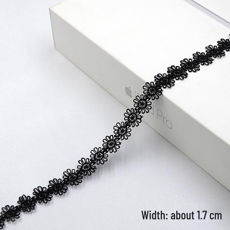 Handmade Black Lace Trim for DIY Jewelry & Clothing, Doll Clothes, Shoe Decoration, Fabric Flowers