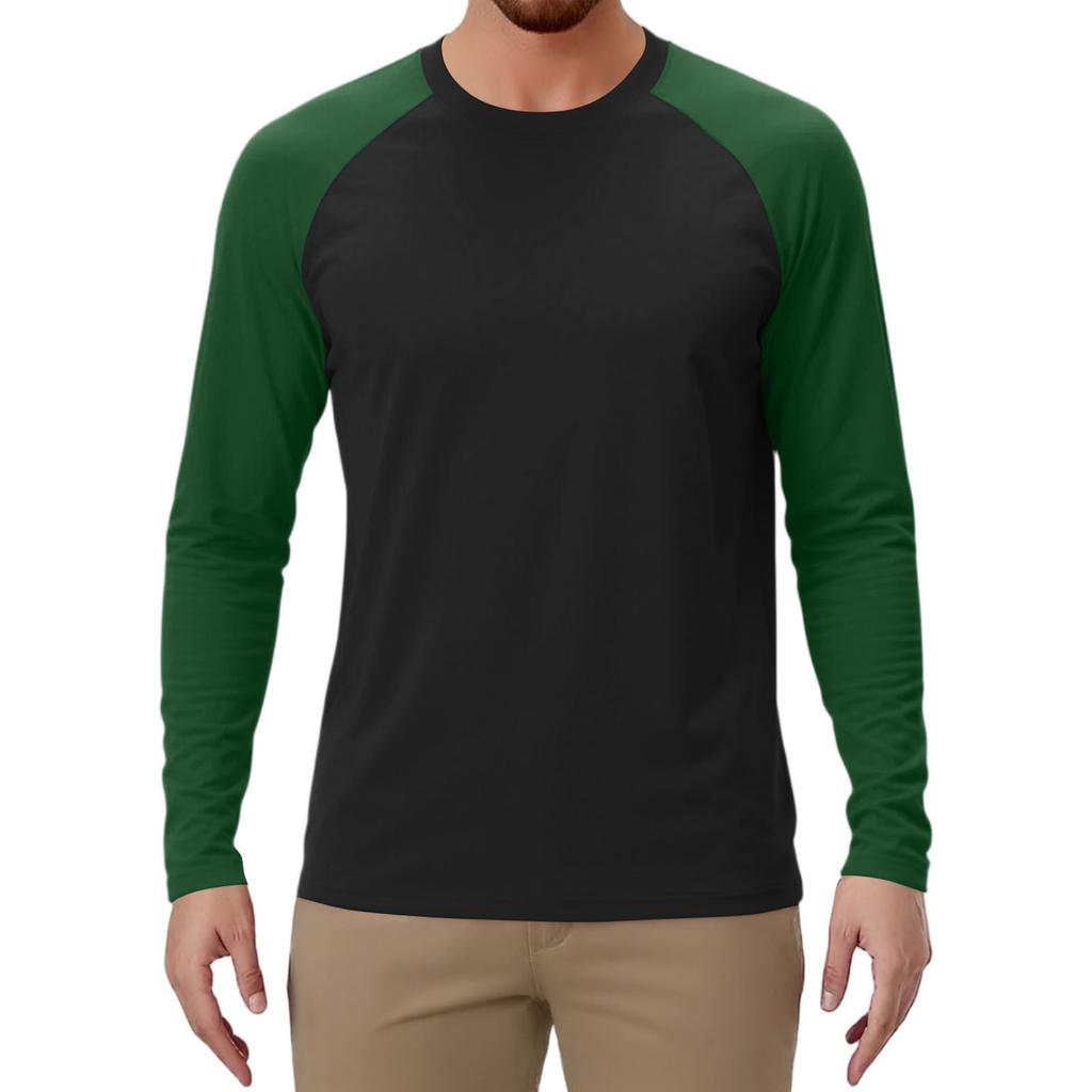 Pánské sportovní tričko s dlouhým rukávem raglánového střihu v kontrastních barvách