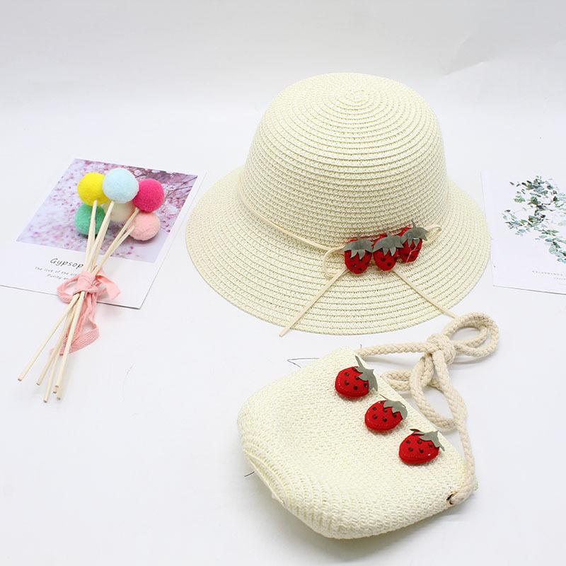 Children'S Straw Hat Female Summer Sun Protection Princess Beach Hat Sun Hat Sun Hat Basin Hat Baby Bucket Hat Bag