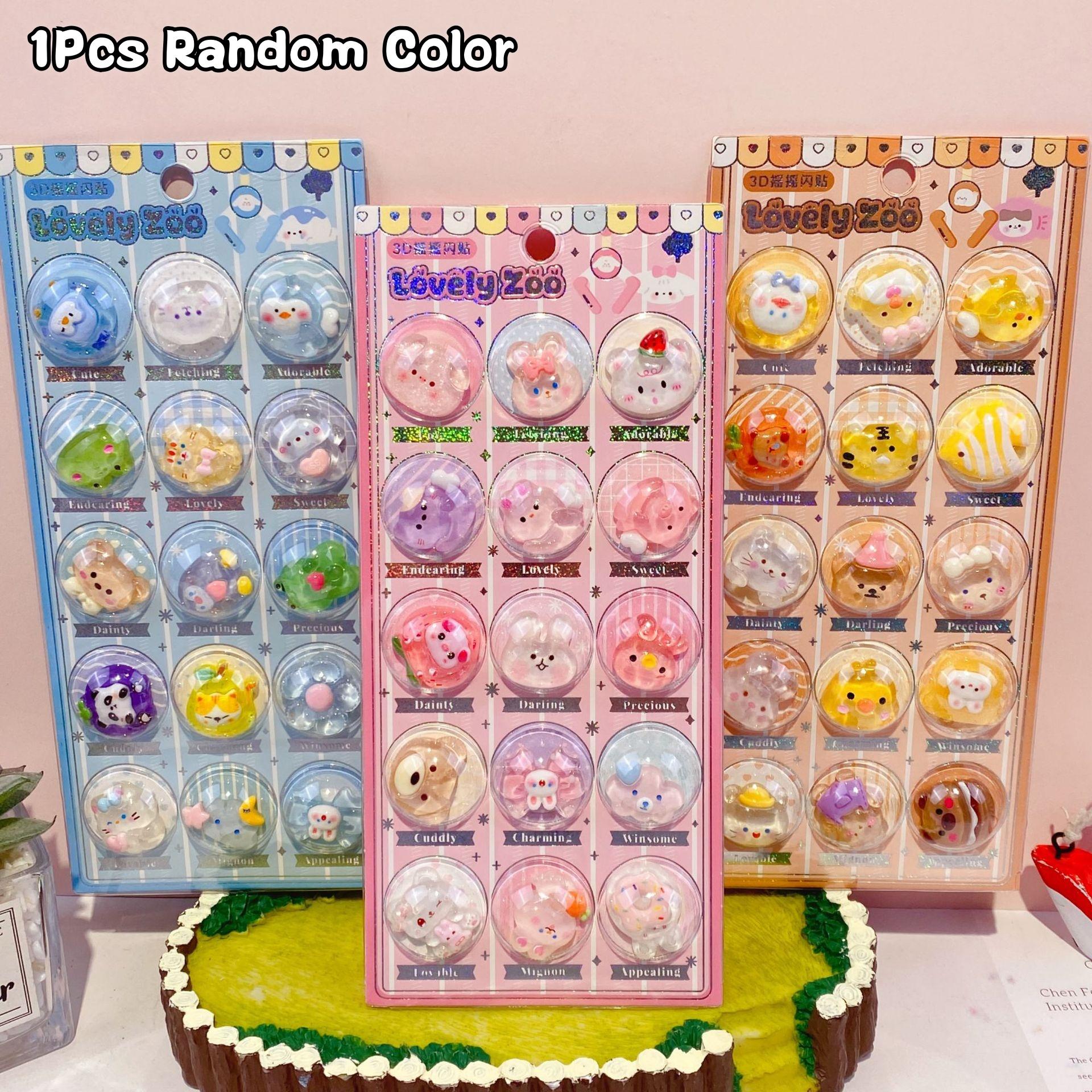 

1Pcs Shake Flash Sticker Cartoon Animals 3D Relief Sticker Diy Notebook Scrapbooking Decorative Sticker Reward Gift A2