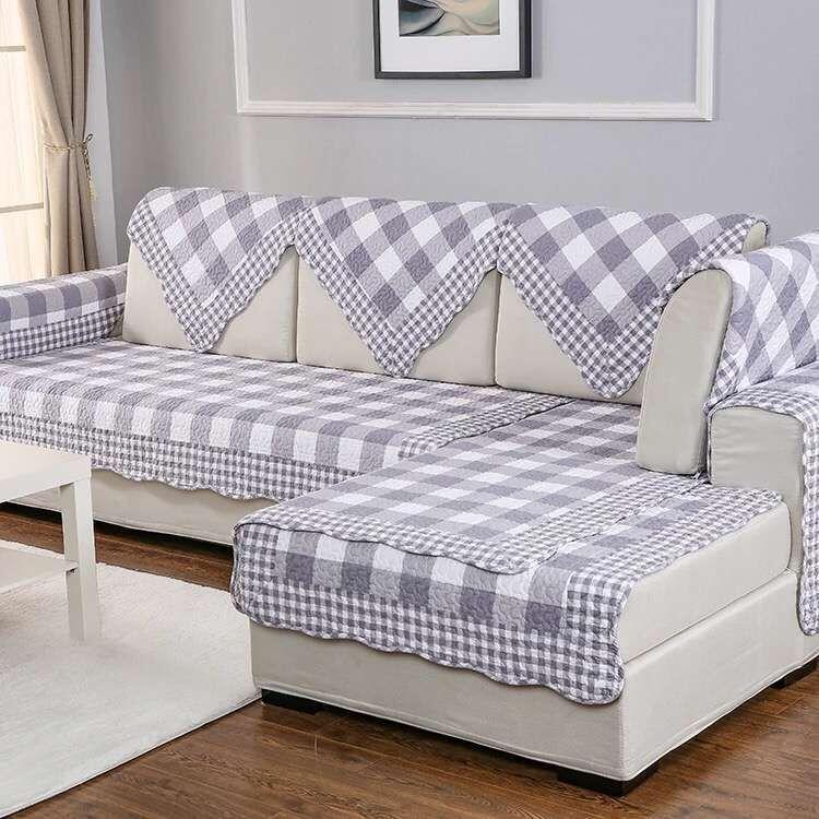 Washed Cotton Geometric Pattern Sofa Cushion Fabric Cotton Anti-slip Simple Modern Four-season Universal Sofa