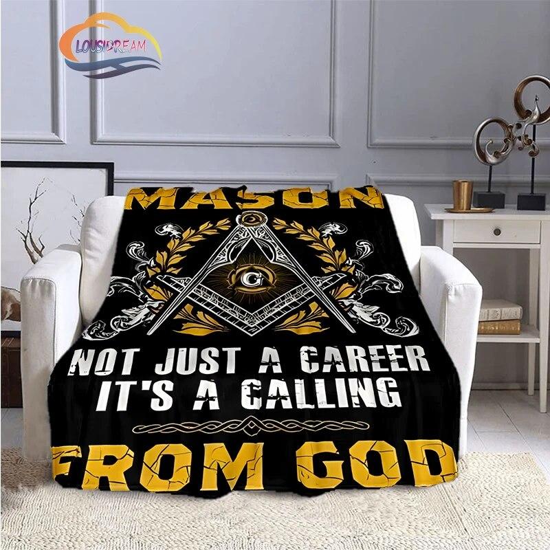 The Freemasons Blanket Freemasonry Series Flannel Cashmere Blanket Masonic Fluffy  All Seeing Eye Printing Pattern Blanke
