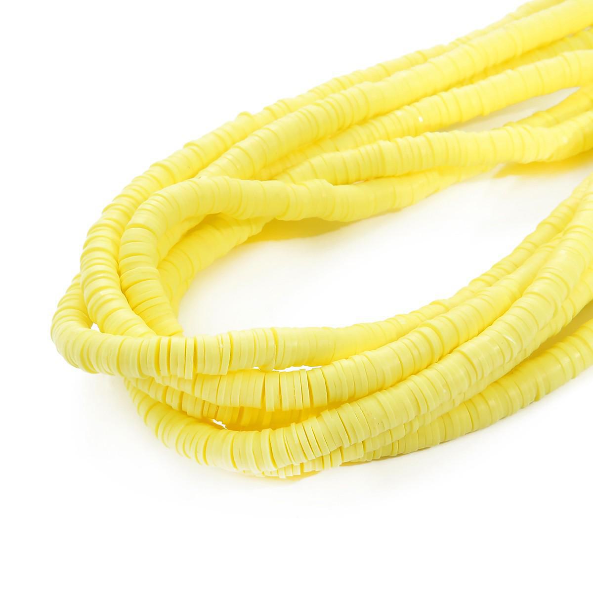 

Скибочки кольорової глини та намистини-розпірки для ювелірних виробів ручної роботи своїми руками: Браслети, намиста, аксесуари 4×1mm світло-жовтого кольору