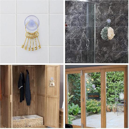 Zorfeter 40 Pcs 0.78 Inch Mini Clear Suction Cups Without Hooks Without Holes, Transparent Plastic Sucker Pads for Festival Decoration Wall Glass