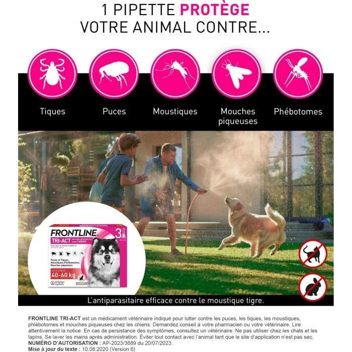 Frontline Tri-Act Hund - Floh- und Zeckenschutz für Hund XL - 40-60kg - 6 Pipetten