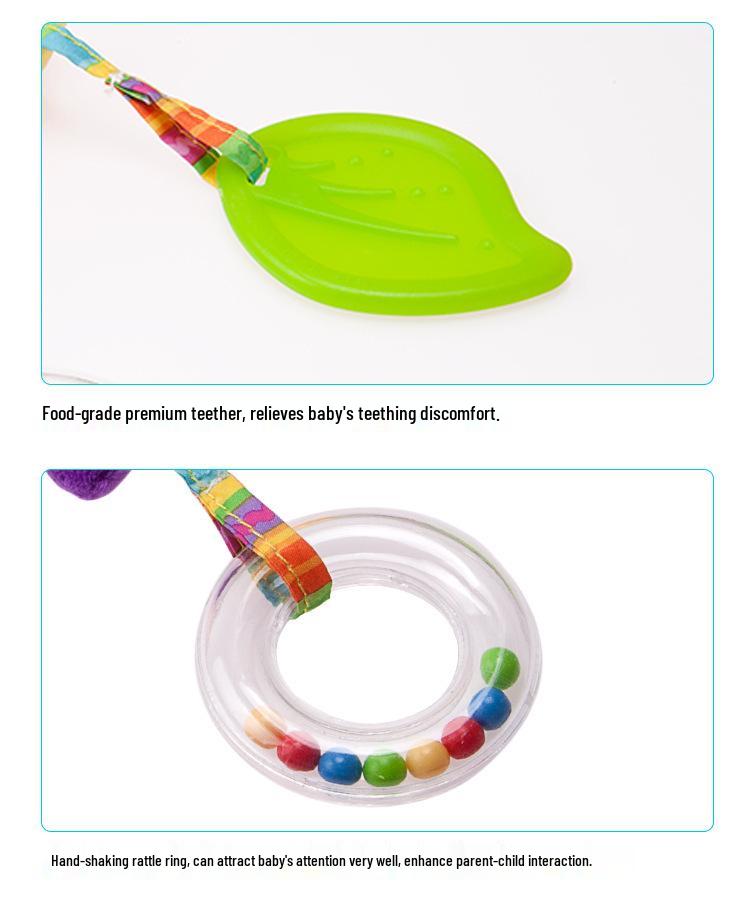 BBSKY Adorable Cartoon Animal Baby Crib Mobile & Teething Plush Rattle Toy