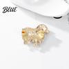 Animal Brooch Zinc Alloy Imitation Pearls Inlaid Fluffy Sheep Design