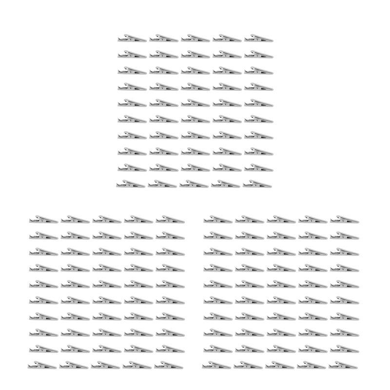 150 Pcs Silver Tone Metal Alligator Clip Crocodile Clamps