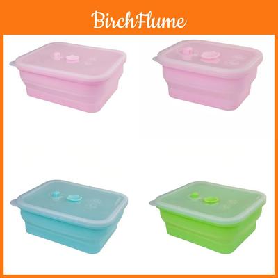 Silicone Food Storage Container With Foldable Design For Refrigerator Organization And Freshness