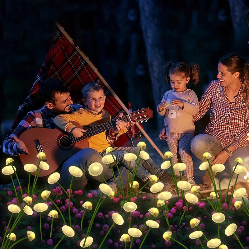 Solar LED Jellyfish Lights Garden Pathway Outdoor Decor Solar Power Mushroom Sway Light Watterproof 2 Modes for Yard Lawn Patio