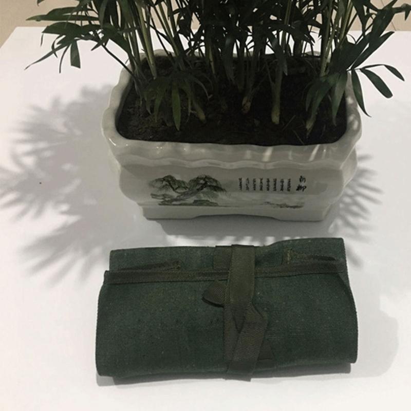 Buy Dagu Canvas Garden Tool Roll Bag Bonsai Tool Roll Storage Bag Pouch with 10 Pockets at