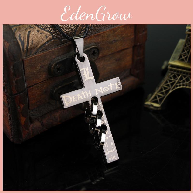 Anime Death Note Cross Pendant Necklace With Alloy Charm For Unisex Wear And Collectors