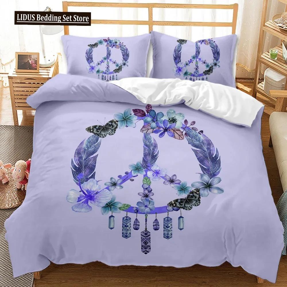 Dream Catcher Duvet Cover Feather Purple Dream Catcher BeddingSymbol Exotic Polyester Quilt Cover Double Queen King