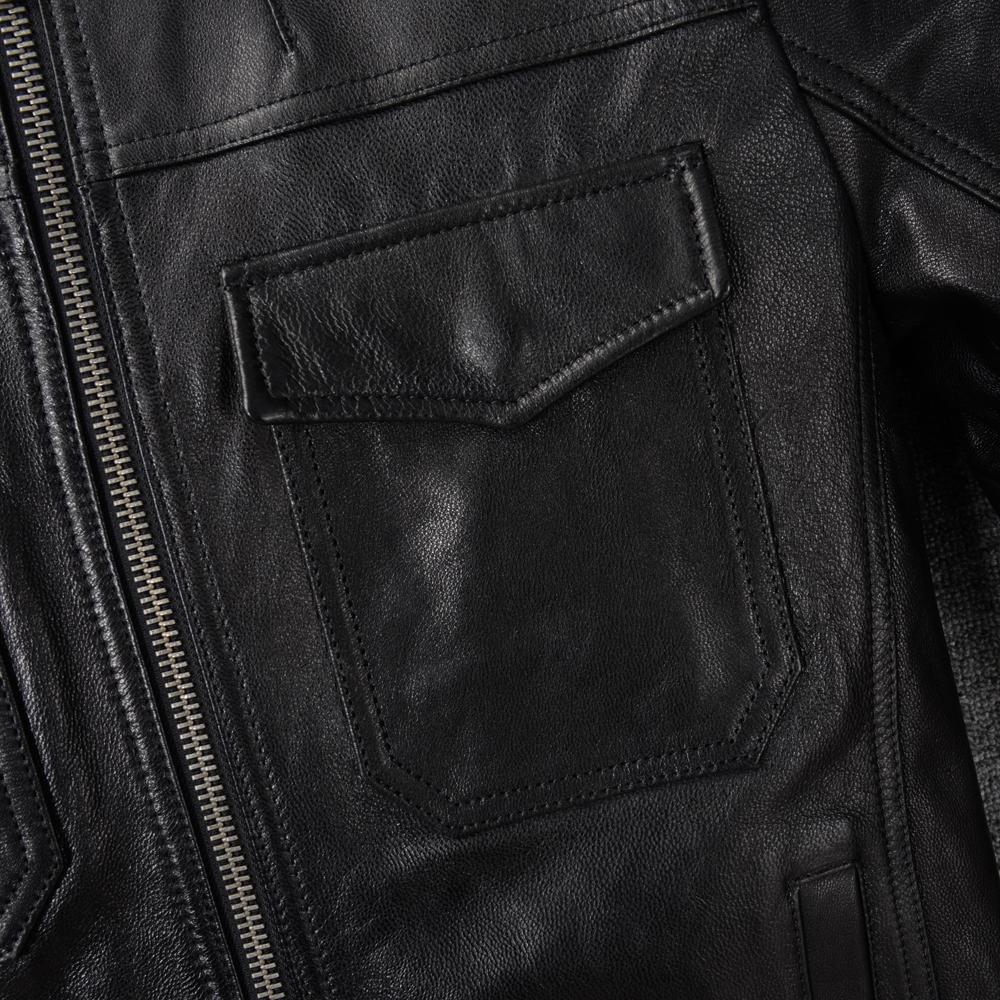 Jachetă din piele pentru bărbați Piele naturală de capră Moale Croială slim Stil casual Îmbrăcăminte bărbați Primăvară Toamnă