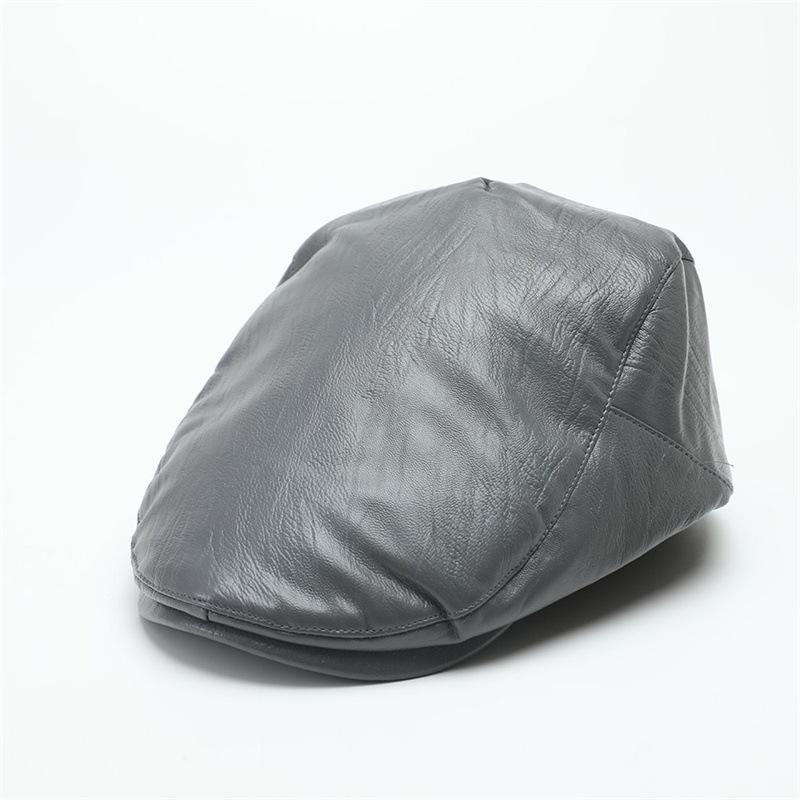 Hat autumn and winter American leather forward hat men's retro painter hat fashion versatile beret women's literary cap