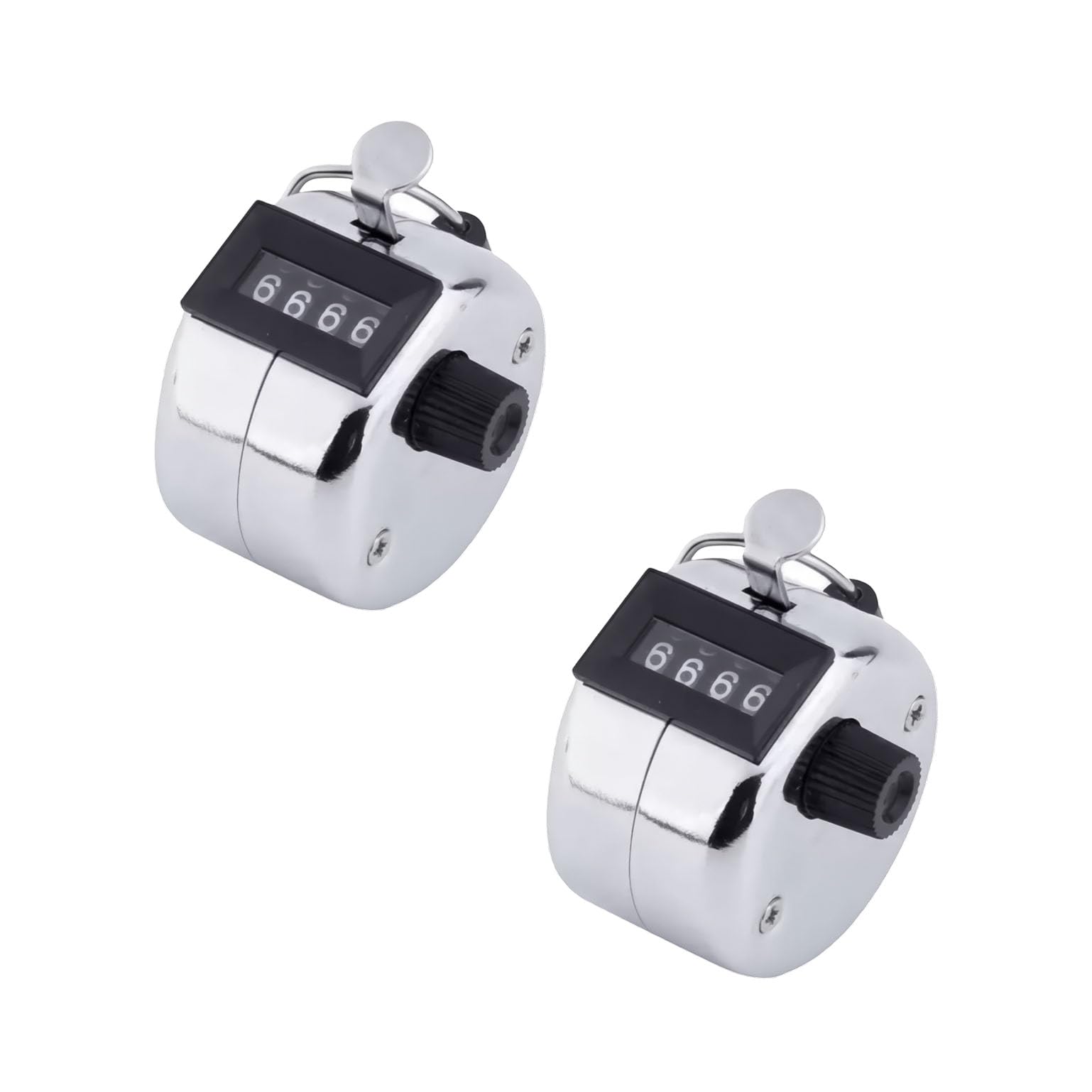 Counter Counter, 2 Pieces, Metal, Handheld, Small, Manual, 4-Digit Counting, Counting, Easy Reset, Portable