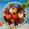 1pc Autumn Pumpkin Sun Catcher - Round Acrylic Stained Glass Style Window Hanging Decor with Pumpkins, Four Seasons Decoration, Novelty Home Decor