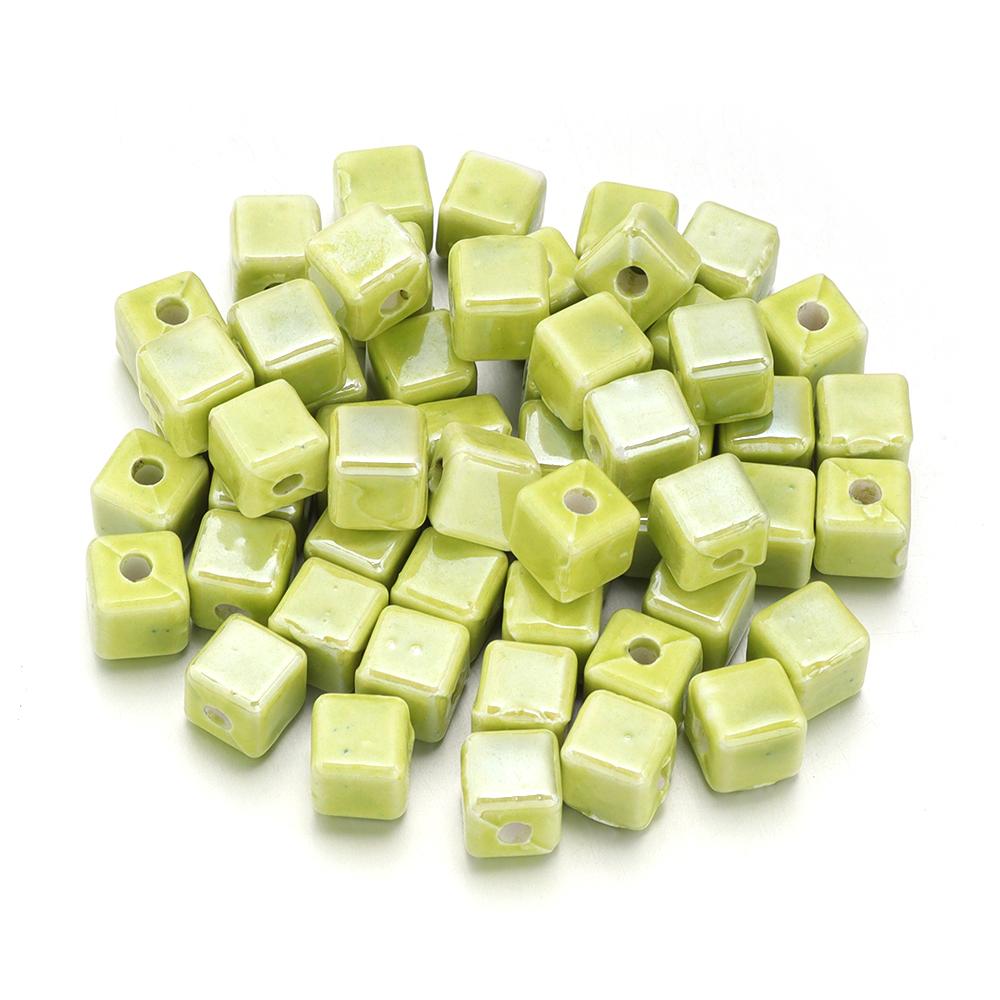 10pcs/lot Square Beads Ceramic Beads Colorful Cube Loose Beads Spacer Beads For Jewelry Making DIY Necklace Bracelet Accessories