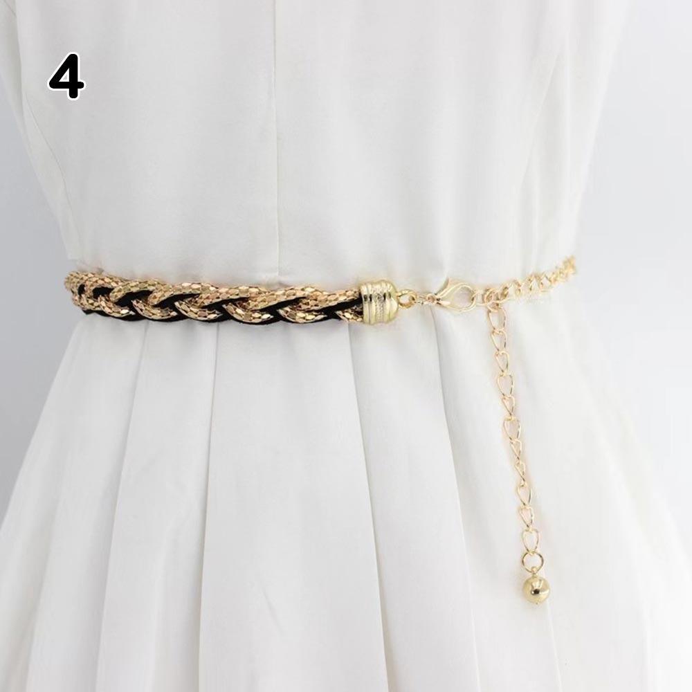 All-match Elegant Beaded Waist Chain for Dress Boho Waist Accessories Pearl Thin Waist Chain Body Jewelry Belly Chain Belt