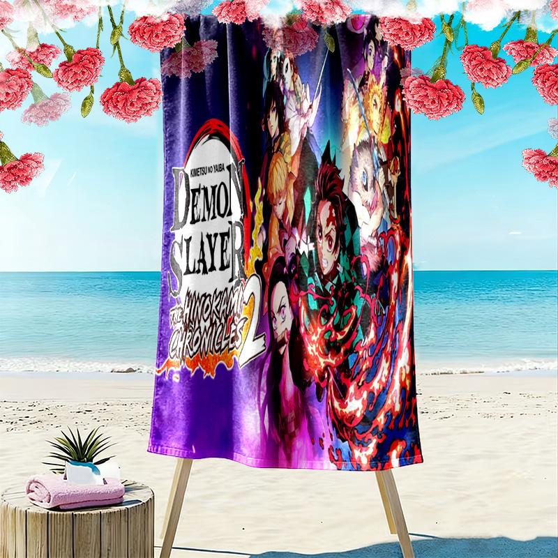 Anime Fusion Power Passion Beach Towel Soft Beach Swim Absorbent Bath Towel Seaside Outdoor Picnic Beach Mat Travel and Vacation Towels Beach Towel