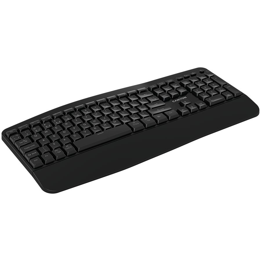 Canyon Klawiatura Hkb-W6 Bezprzewodowa Ergonomia Czarna