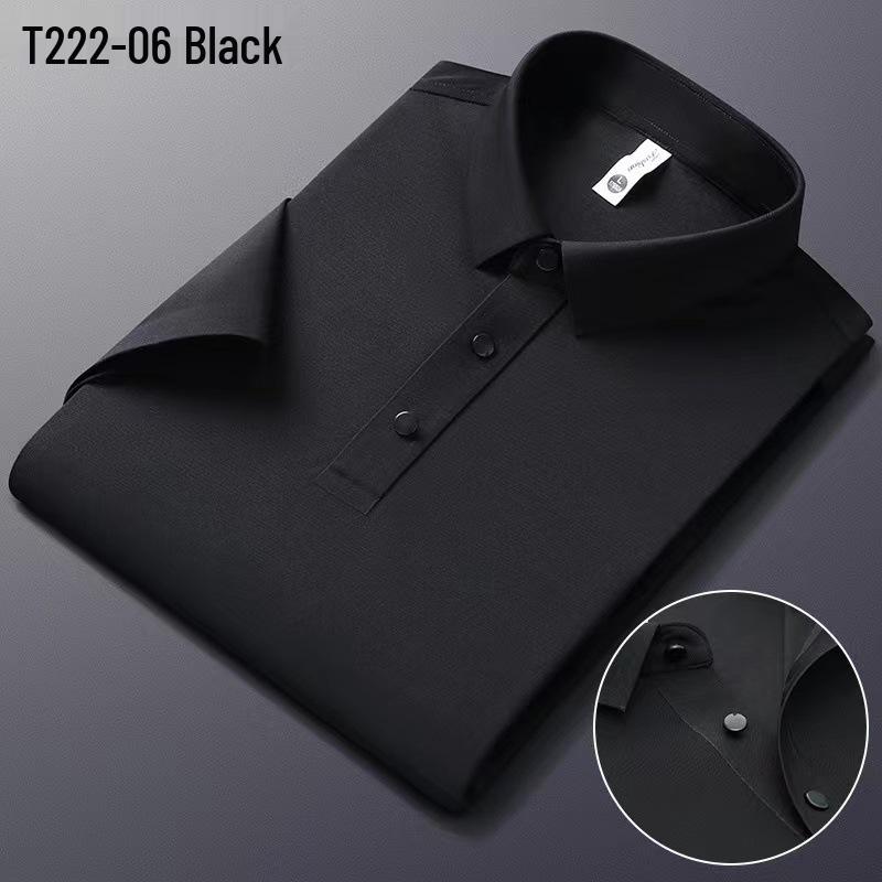 

Мужское летнее бесшовное эластичное поло из ледяного шелка - Не требующее глажки, с коротким рукавом, в стиле бизнес-кэжуал 4XL