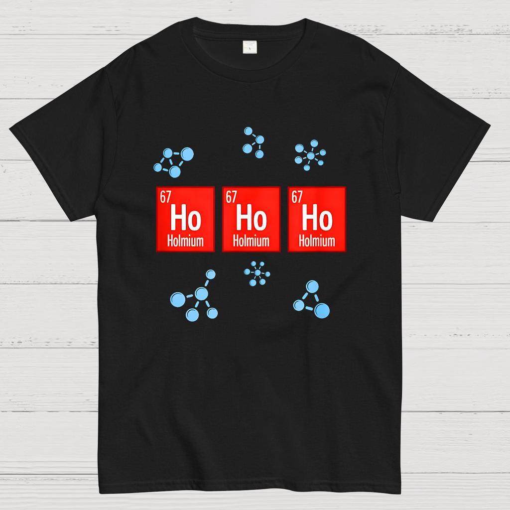 Chemical Element Christmas Ho Ho Ho Cotton Summer Casual Cool Loose T-Shirt
