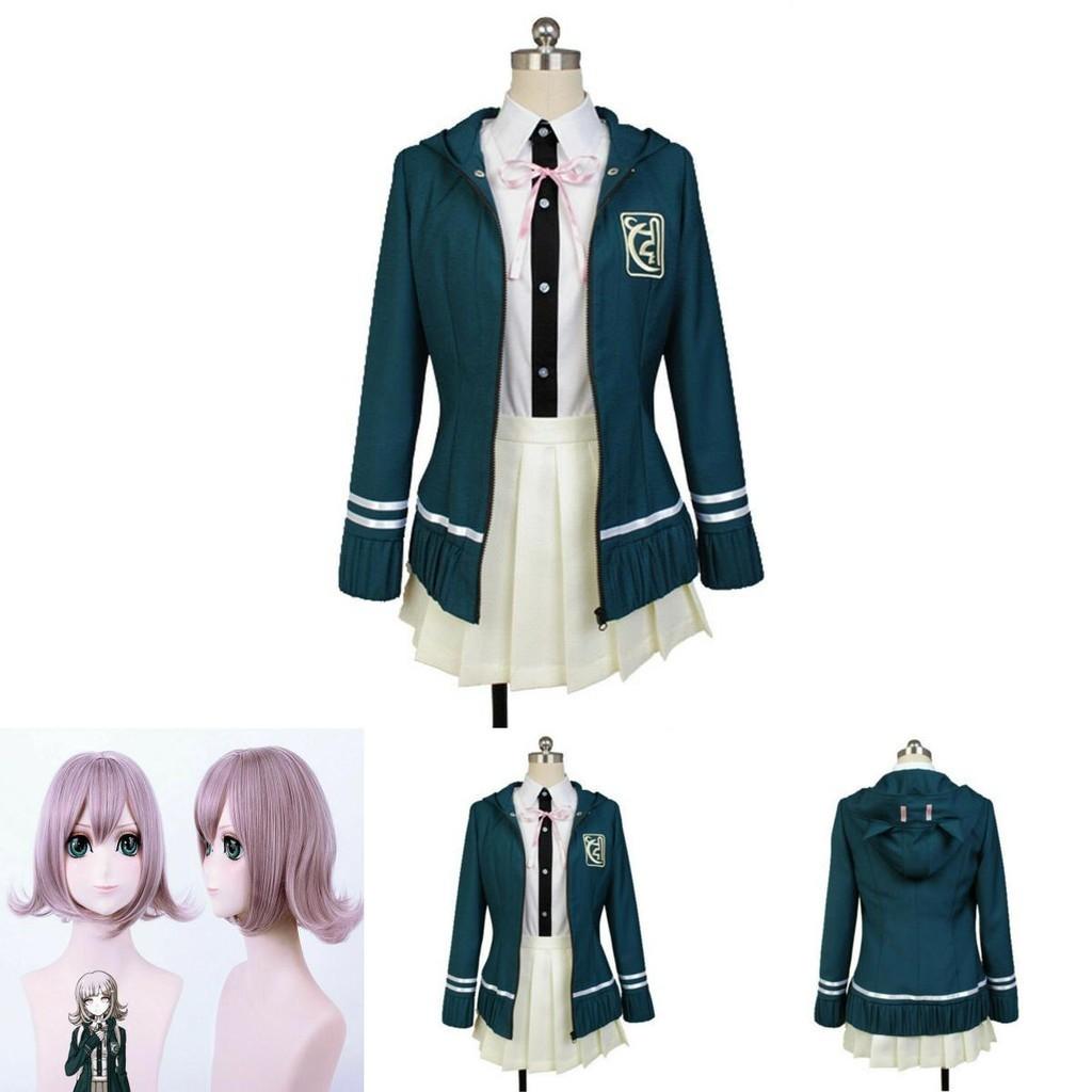 Danganronpa Chiaki Nanami Halloween Kostüm Set Mit Stilvoller Jacke Hemd Und Rock