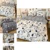 Snoopy Water Wash Cotton Bedding Set With Printed Floral Design For Student Dorms